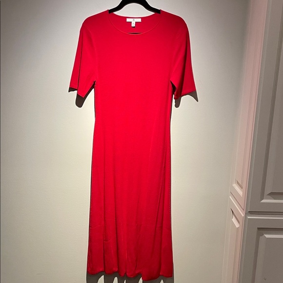 NWOT Banana Republic Vibrant Red Knit Midi Dress - Picture 4 of 7